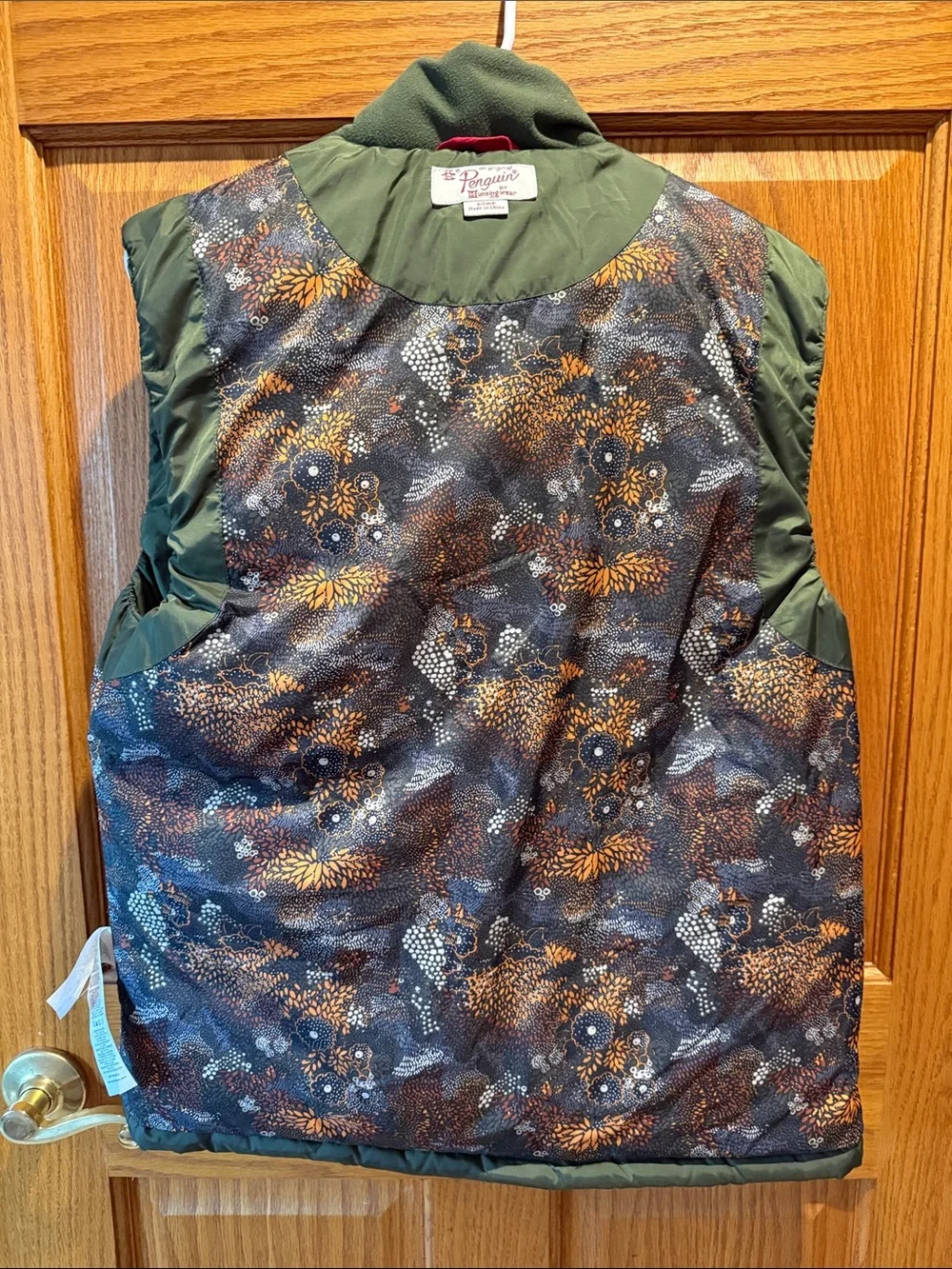 Penguin Mens Green Puffer Vest Sz Small